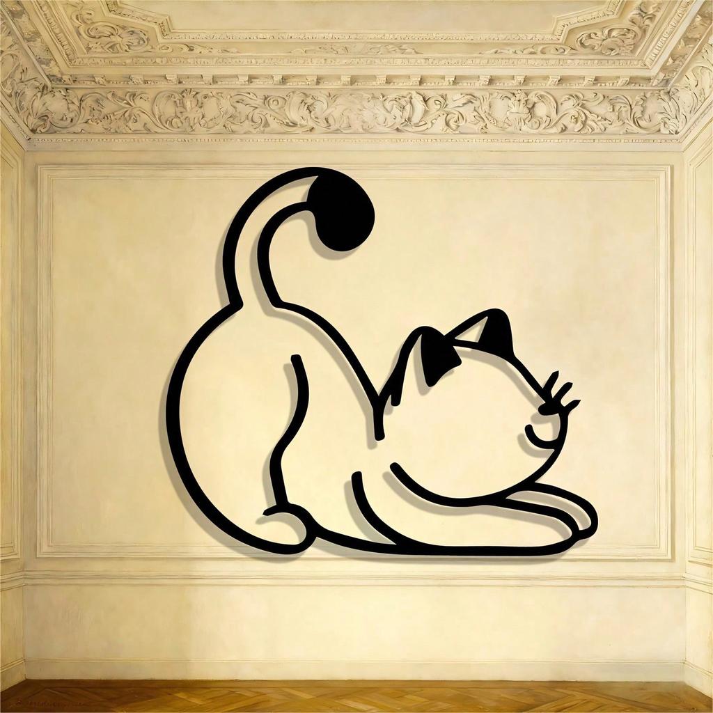 Metal Cat Silhouette Wall Art for Indoor Outdoor Decor
