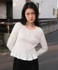 DEHEVE Frill Henley Neck Long Sleeve [Ivory]