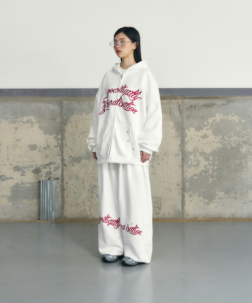 Unusedlab H-Hotfix Zip-Up Hoodie [Ivory]