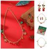 Earrings Xmas Clavicle Chain Bracelet Christmas Bell Jewelry Set Fashion   Gift