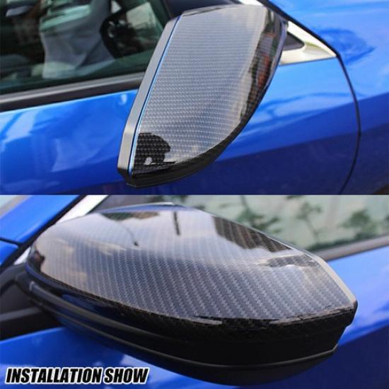 For 2016-20 Honda Civic 10th Gen Carbon Fiber Look Side Mirror Cover Cover Trim