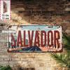 D Flatpc Retro SALVADOR City Metal Sign Bar Garage Cafe for Man Cave Living RoomBirthday Country Style