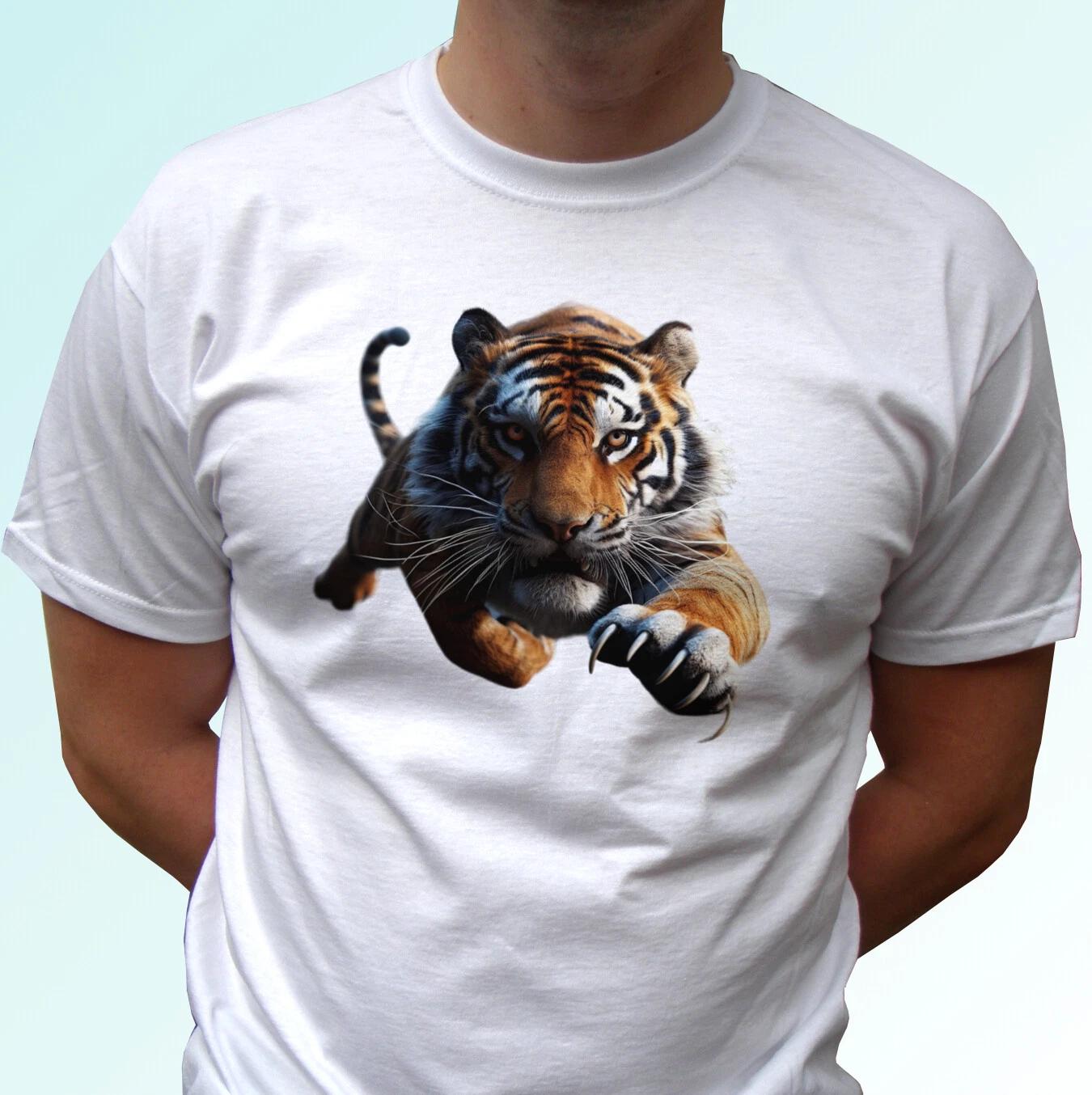 

Tiger kids boys T-Shirt tee top wild cat tigris jump art animal gift s s kids size 150