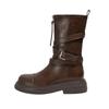 Boots Women's Boots 2025 New Autumn and Winter Fashion Retro Tall Knight Boots Medium Boots Long Boots Brown Martin Boots