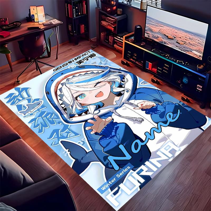 Custom personalization Genshin Impact Furina Print Area Rug - Soft, Washable Non-Slip Indoor Mat,Living Room,Home&Office Decorative Rug