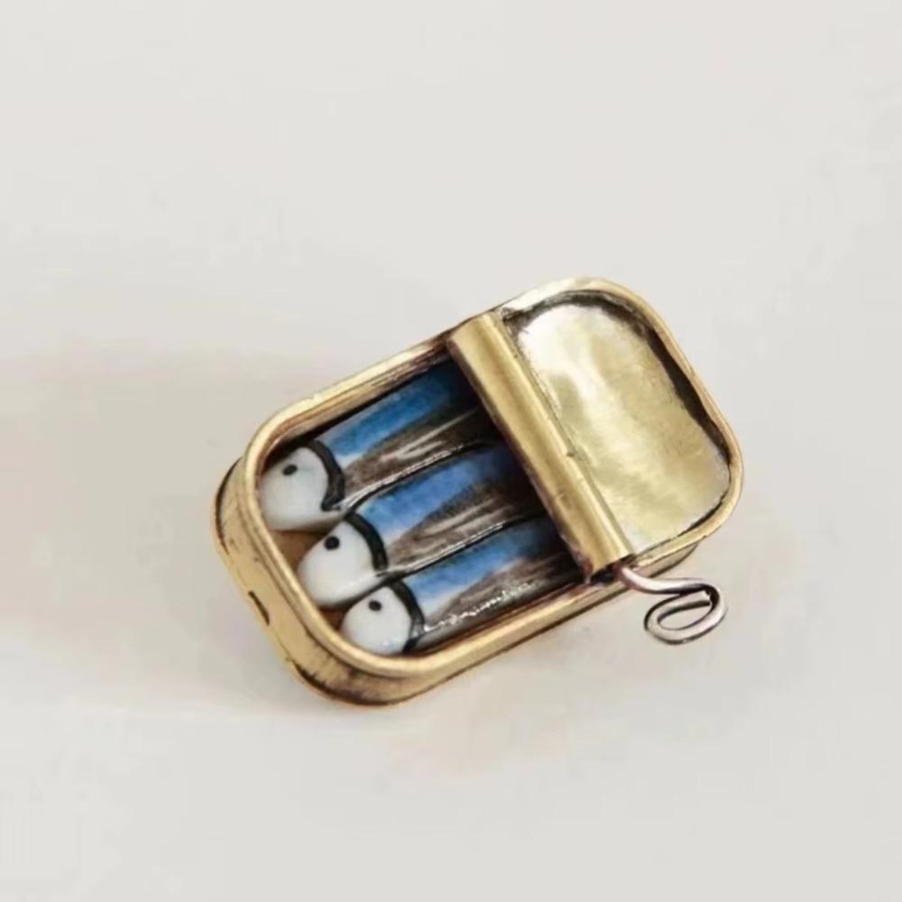 Unique Sardines Finger Ring Gold Silver Fun Rings Fashionable Sardine Can Rings  Women Men