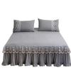 3pcs Bed Skirt Bedspread Pillowcase Ruffle Lace Anti Slip 1.8x2.0m Bed Cover Solid Colour Lace Mattress Dust Bedding Cover