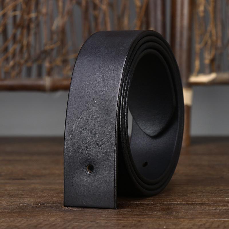 Headless Belt Men'S Leather Pin Buckle First Layer Pure Cowhide Strip Retro Matte Trend Buckle-Free Belt Belt Does Not Take The Lead