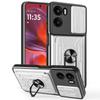 For Motorola Moto G05 4G Case PC+TPU Kickstand Phone Back Cover with Camera Slider