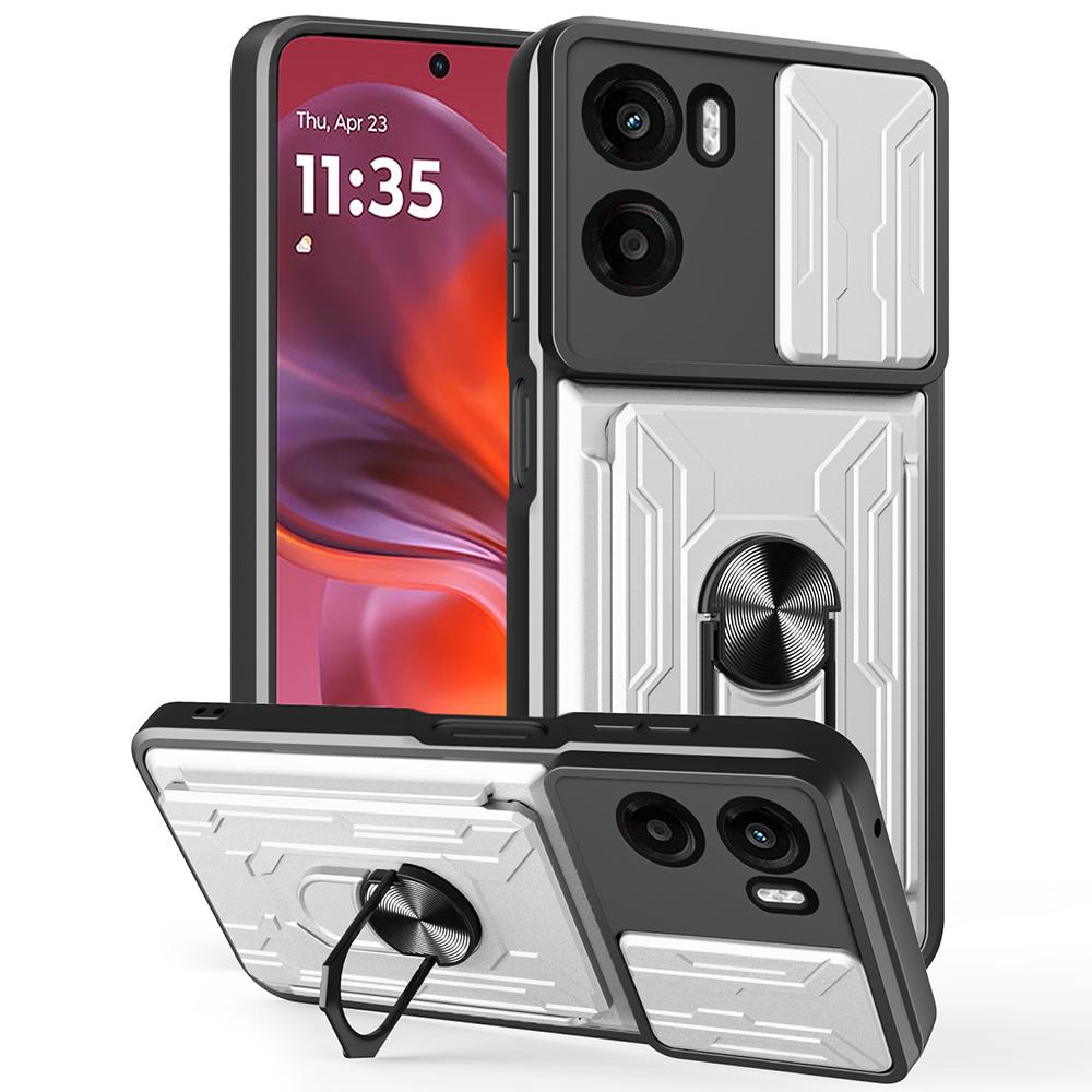 For Motorola Moto G05 4G Case PC+TPU Kickstand Phone Back Cover with Camera Slider