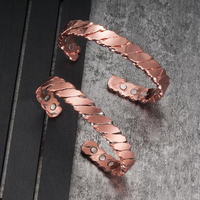 Vinterly Magnetyczna Miedziana Bransoletka Męska Regulowana Otwarta Manżeta Terapia Magnetyczne Bransoletki Miedziane Zawieszki Bransoletki Bangles Kobiety Mężczyźni