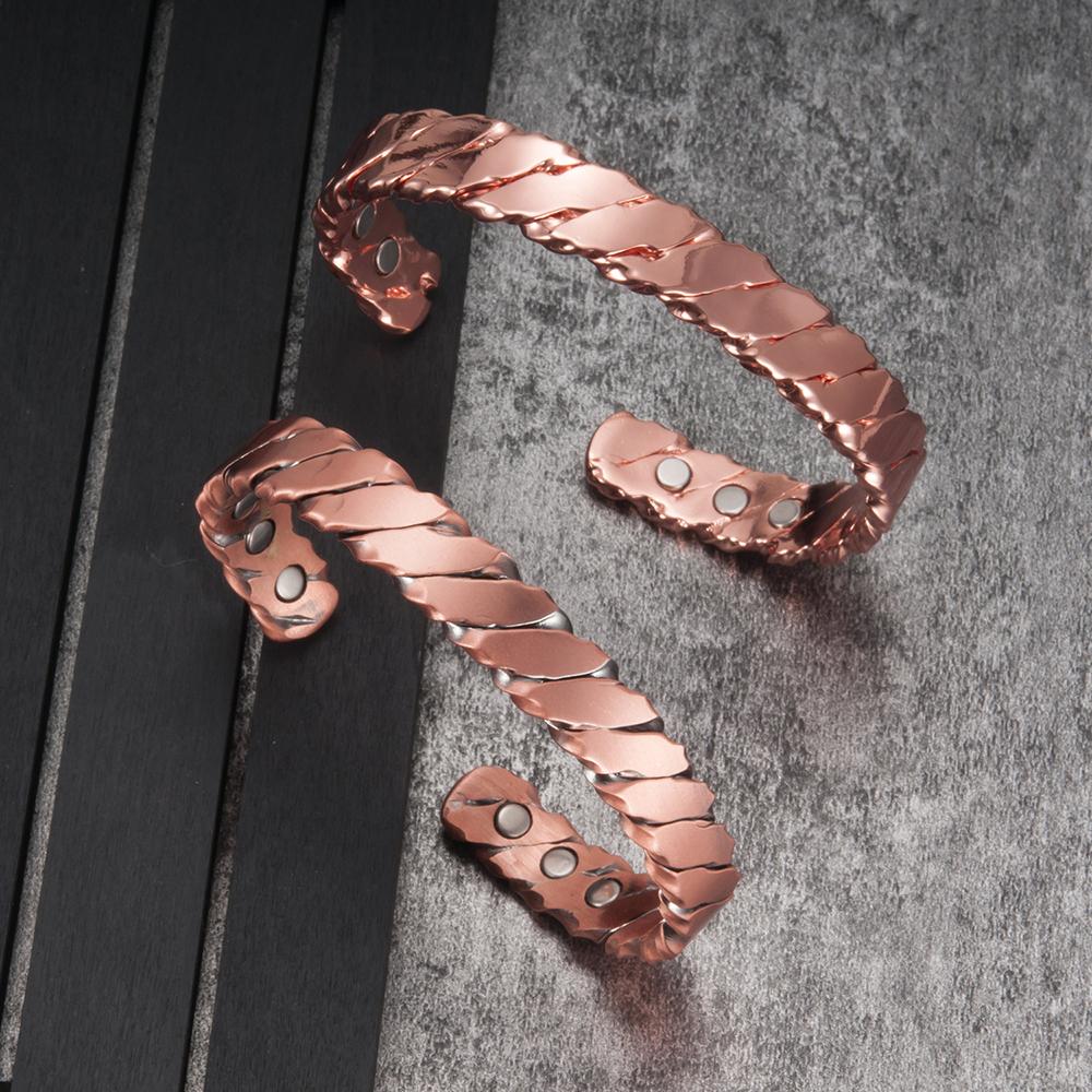 Ikuinen Magnetic Copper Bracelet Men Adjustable Open Cuff Bracelets Arthritis Health Energy Charms Bracelets Bangles for Women