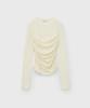 MONGDOL Tube Top Shirred Layered T-Shirt Cream Mdts083Cream