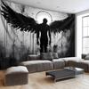 1Pc Ultra Large Black Angel Landscape Tapestry   for Living Room Bedroom  Home Office Decor
