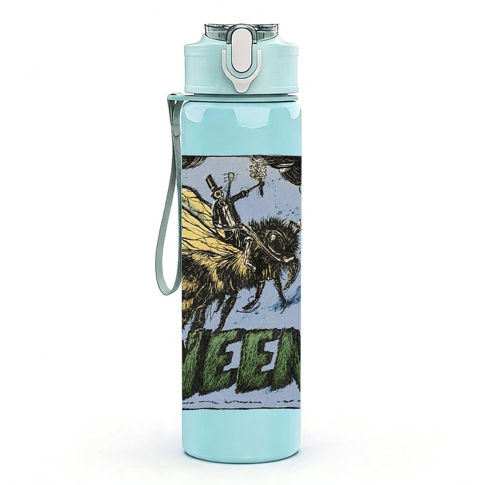 1PC Bee Wasp Insect Vintage Grunge Print 750ml Portable Sports Water Bottle Leakproof Gym Outdoor Travel Drink Cup