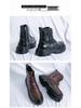 New Men's High-Top Leather Martin Boots - Autumn/Winter European & American Fashion, Lace-Up Motorcycle Ankle Boots.