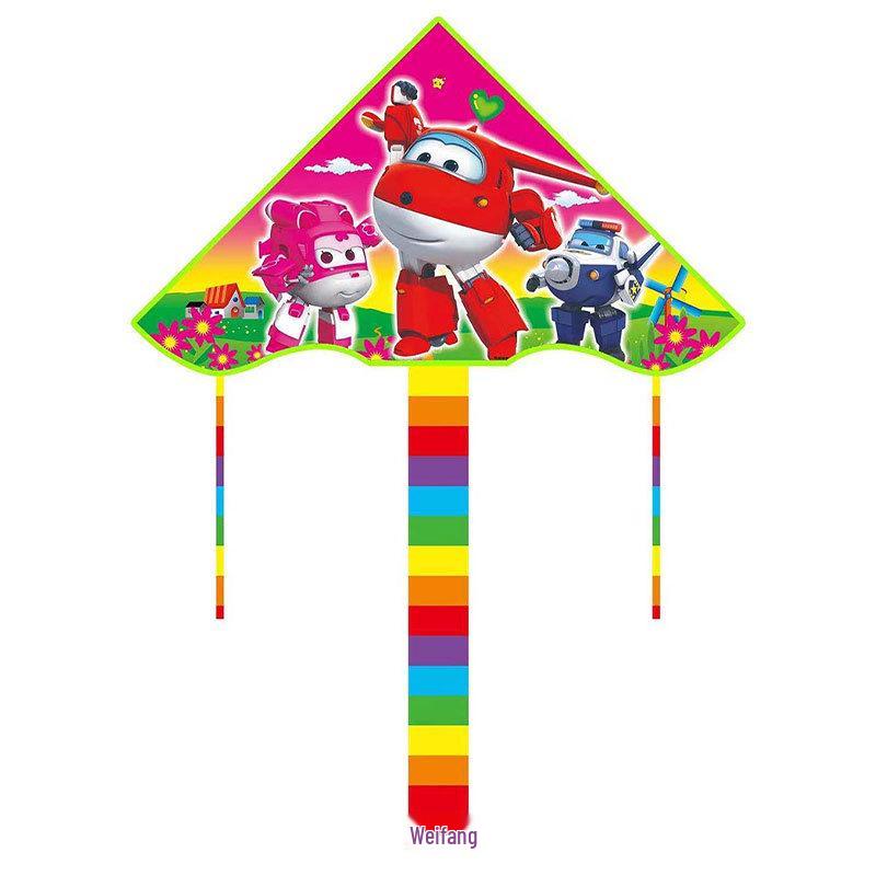 1m Cartoon Curved Edge Triangle Kite for Kids - Outdoor Flying Model