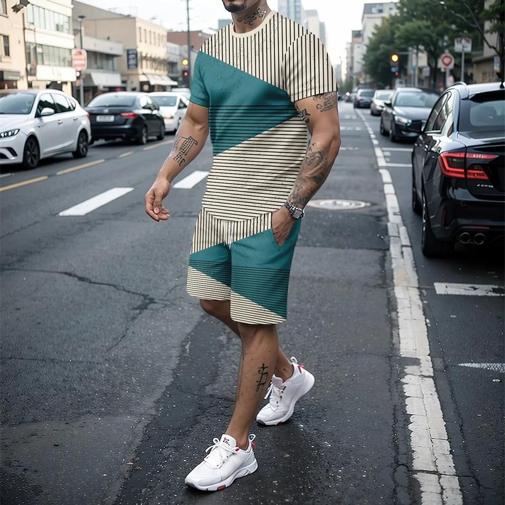 

Новый 3D крутой мужской комплект из 2 предметов, удобная футболка и повседневные шорты, летний спортивный комплект на открытом воздухе 6XL