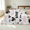 Plush Flannel Throw Blanket Heart Design, Machine Washable Soft Cozy Blanket for Home Office, Ideal Valentine's Day Gift