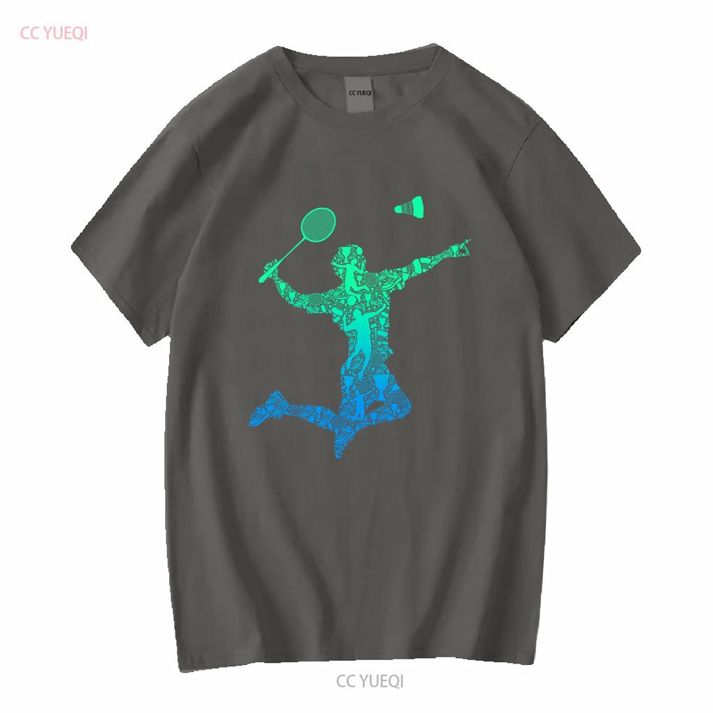 Badminton Player Shuttlecock Boys Kids Men Youth T shirt vintage Washed Unisex designer clothes Casual Stylish
