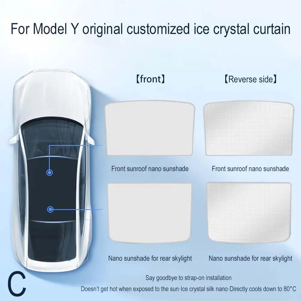 

Солнцезащитный козырек для люка Tesla Y Ice Cloth Пряжка Солнцезащитные козырьки Передний задний люк Аксессуары для люка Dropshipping A2O5