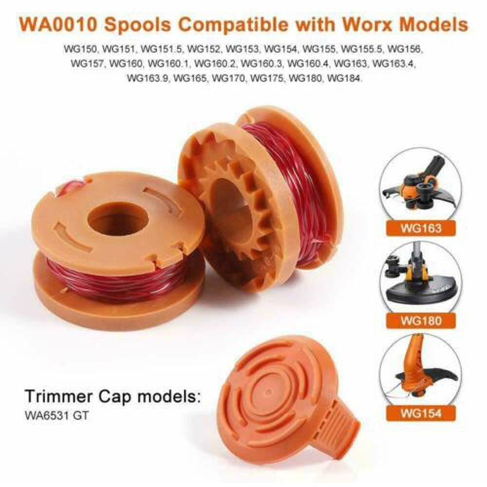 8+1PCS Trimmer Spool Line For Worx WG154 WG163 WG180 WG175 WG155 WG151