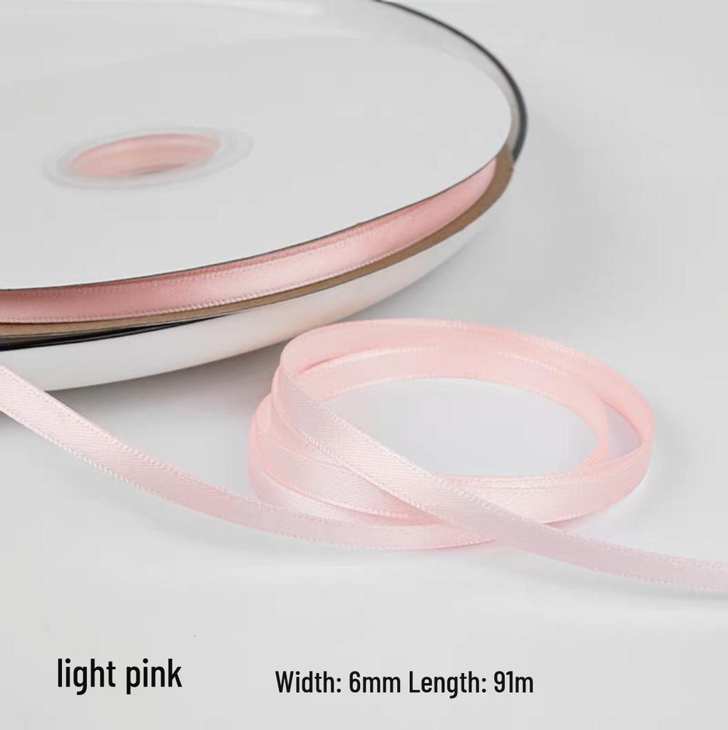 "0.6cm-1cm Polyester Ribbon for DIY Bows, Bouquets, and Gift Boxes"