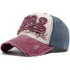Vintage Washed Distressed Baseball Cap Men Embroidered 1962 Color Block Peaked Hat Casual Sun Protection Hat for Women