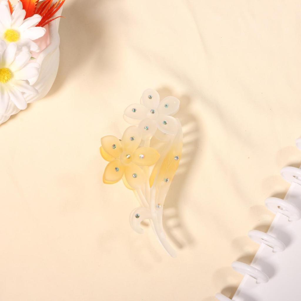 Luxury Gradient Hair Clip: Sparkling Diamond Flower Updo for Women & Gender Fluid Styles