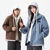 Men's Spring and Autumn Casual Jacket Men's Jacket Spring Men's Versatile Fake Two Contrasting Hooded Loose Jacket Top