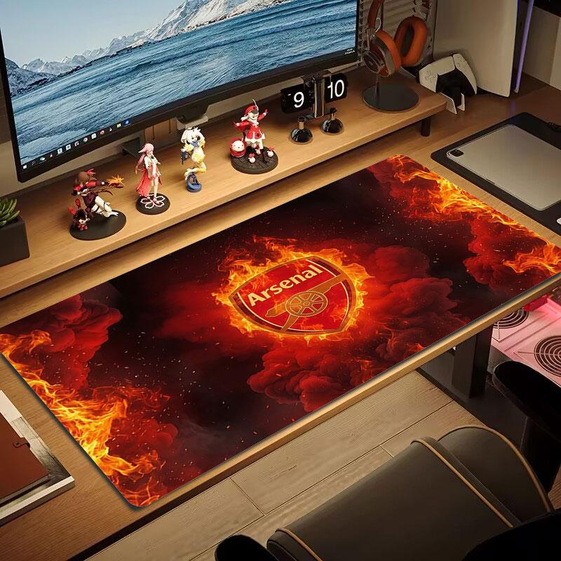 Arsenal F Großes Mauspad Große Gaming-Tischunterlage Rutschfest für Laptop Tablet Großes Mauspad XXL Matte Mini-PC-Spielmatte Mit verriegeltem Rand