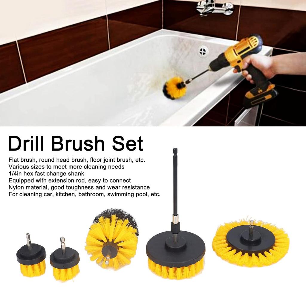 6 Stück Bohrbürsten Auto-Detailing-Set, Kraftschrubber-Bürstenset für effiziente Reinigung von Auto, Boot, Heimflächen, Teppichen, Polstern, Duschwänden, Sitzen