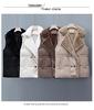 2026 Women's Plus Size Double-Breasted Fur Collar Waist-Cinched Leather & Fur Vest Jacket