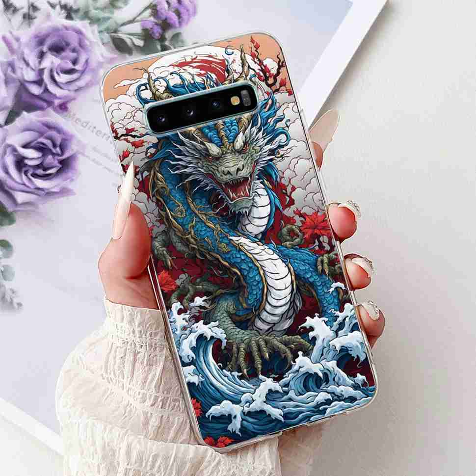 For Samsung Galaxy S10+ Case Fashion Design Soft Silicone TPU Back Cover For Samsung s10+ S10 Plus Butterfly Rose Phone Shell