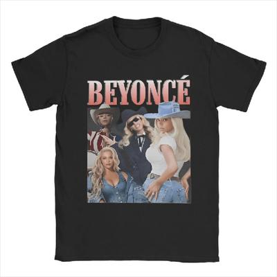 Koszulka Cowboy Carter Lato Beyoncé Piosenkarka Moda T-Shirty Męskie Bawełna Okrągły Dekolt Oversize Odzież Krótki Rękaw Zabawne Topy