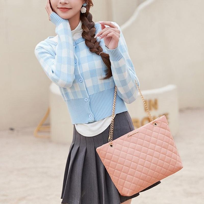 1PC PU Material Women's Shoulder Bag Tote Bag Large Capacity Casual Crossbody Bags