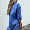 Office Lady Hemd Einfarbig Einreihig Damen Knöpfe Asymmetrische Bluse für Alltagskleidung