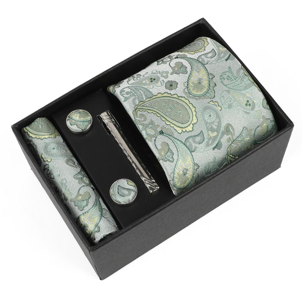 Heren Paisley Jacquard Stropdas met Cadeaubox - Elegante 8CM Cashew Design