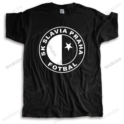 Men Brand Cotton T Shirt Summer Crew Neck Tshirt SK SLAVIA PRAHA FOTBAL Unisex Funny Teeshirt Mens High Quality T-shirt