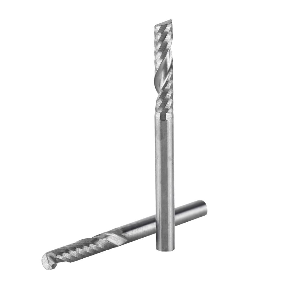 10 Stück 3,175*15MM Einzahn Wolframcarbid Schaftfräser CNC-Bits zum Schneiden von Holz Acryl