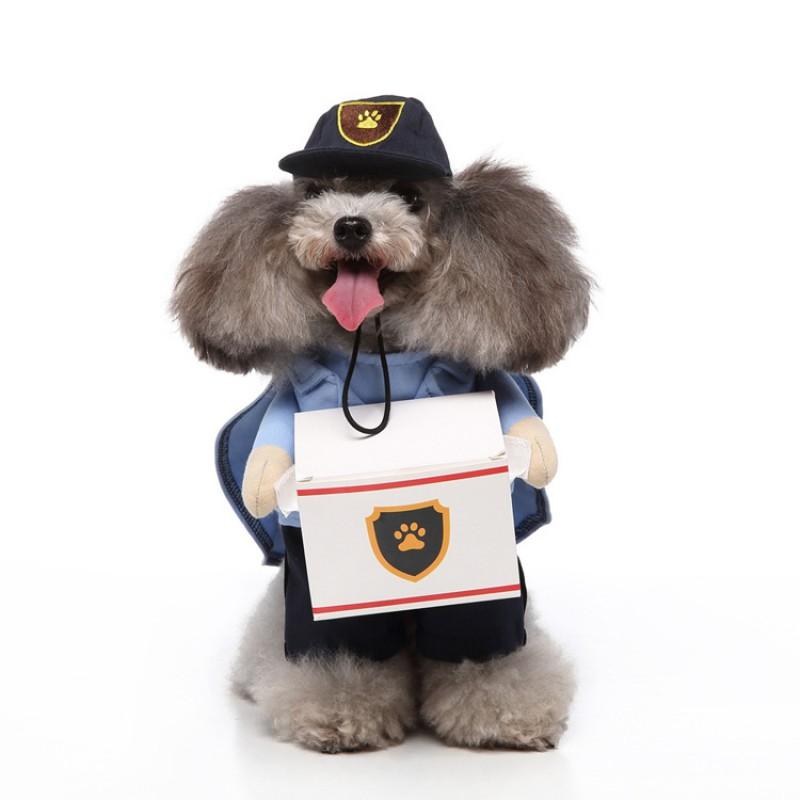 Funny Pet Dog Costume Cape Hat Small Medium Dogs Christmas Halloween Outfit