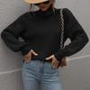 IHUASU Autumn and Winter Solid Colour Pullover Loose Women's High Neck Sweater