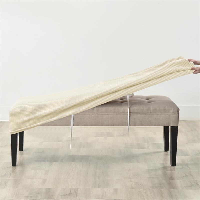 

1PC Polar Fleece Long Bench Cover Stretch Piano Stool Covers Anti-dirty Ottoman Protector Dining Chair Slipcover Living Room