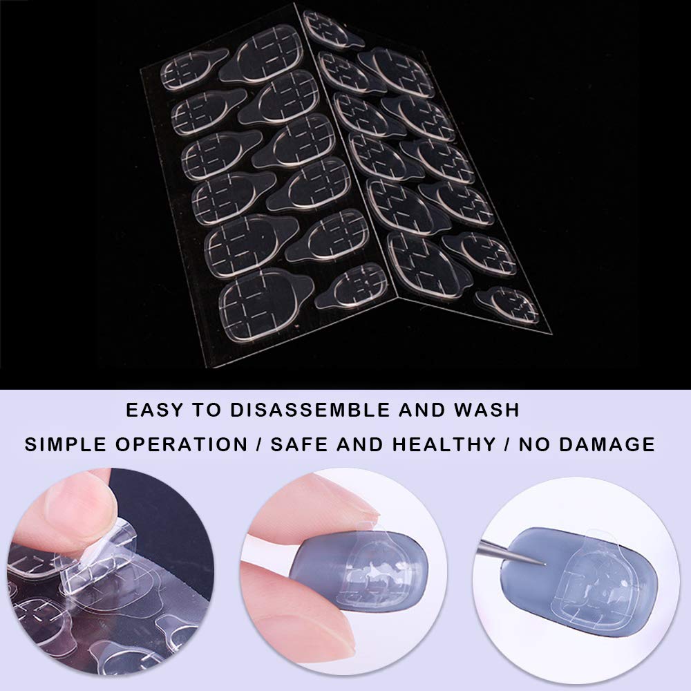 New Style Double-Sided Nail Adhesive Stickers Breathable Transparent Bendable Fake Nail Glue Fake Nail Tips for Women and Girls
