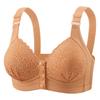 Mature Women Bra Front Closure Fixed Cup Wireless Push Up Anti Sagging Back Support Bra Mom Plus Size Comfortable Full Coverage Underwear