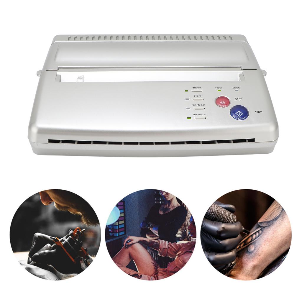 Tattoo-Schablonen-Transfermaschine, Thermo-Tattoo-Muster-Kopierdrucker für Tätowierer, Silber, 100‑