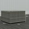 62 X 62cm Glass-Top Rattan Side Table - Light Grey