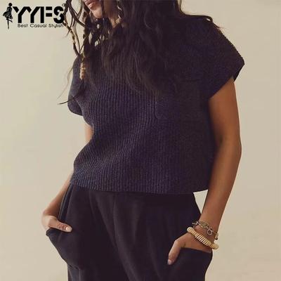 Dámské módní ležérní letní jarní jednobarevné tištěné krátké rukávy s výstřihem do O-kroju kalhoty kalhoty obleky