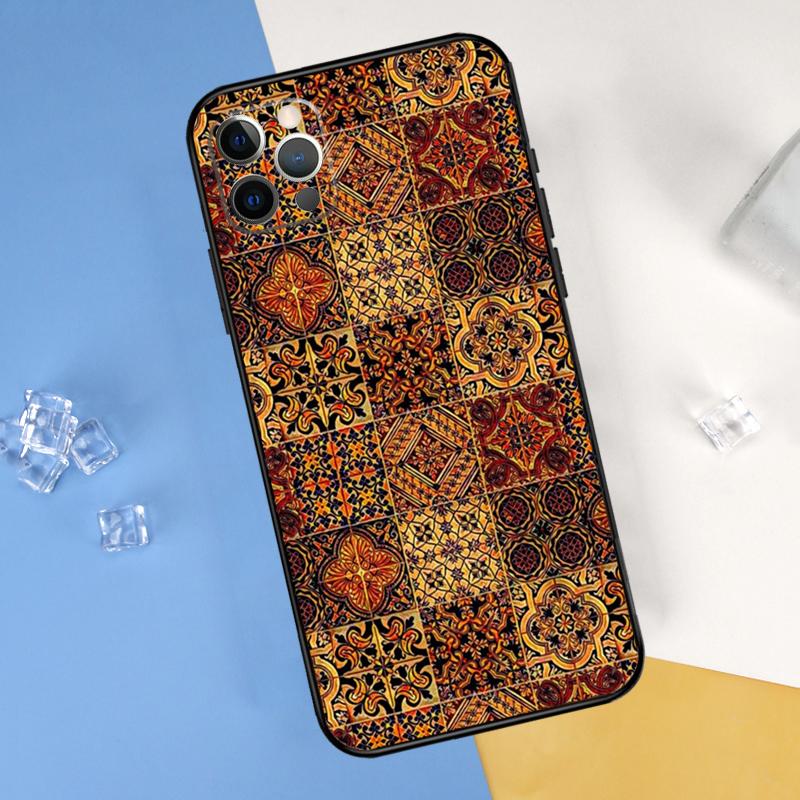 

Moroccan Tile Phone Case For iPhone 16 15 13 11 12 14 Pro Max Mini X XR XS Max Plus Soft Cover iPhone 13 mini