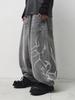 Dsmt Flammen-Kunstwerk Breite Jeans_Grau